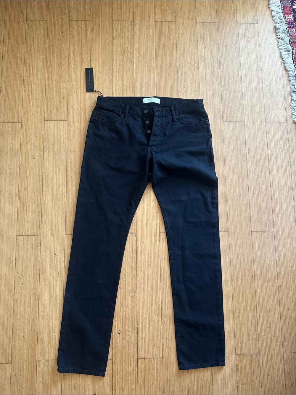 Genetic Denim Men's Slim Black Jeans - Button Fly